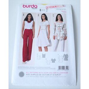 Vintage Burda 6819 Sewing Pattern Misses' Tailored Blouse Top Square Neckline